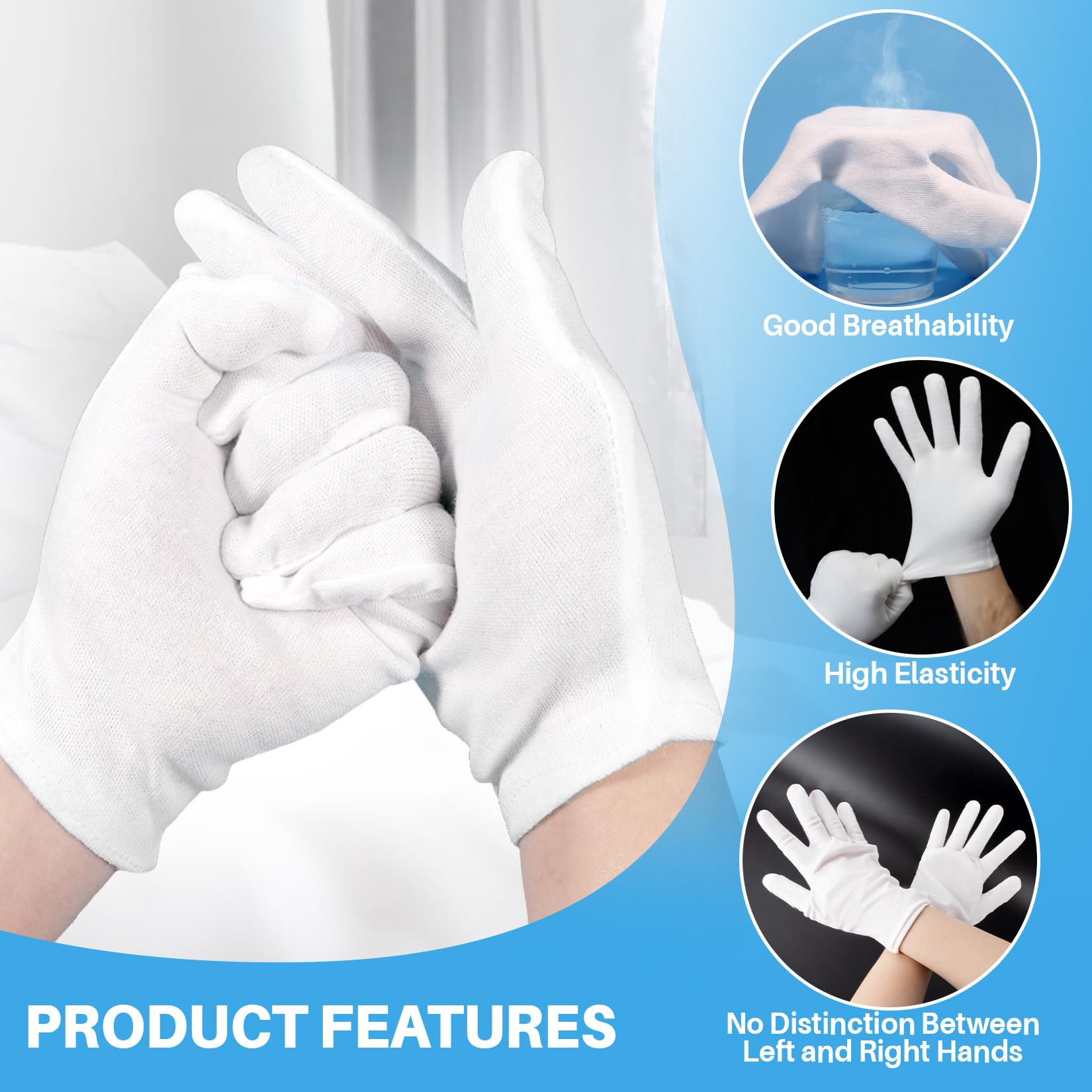 Person using Maqihan cotton gloves for jewelry and coin inspection