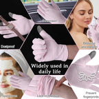 Stacked two pairs of baby pink HandLove eczema relief gloves
