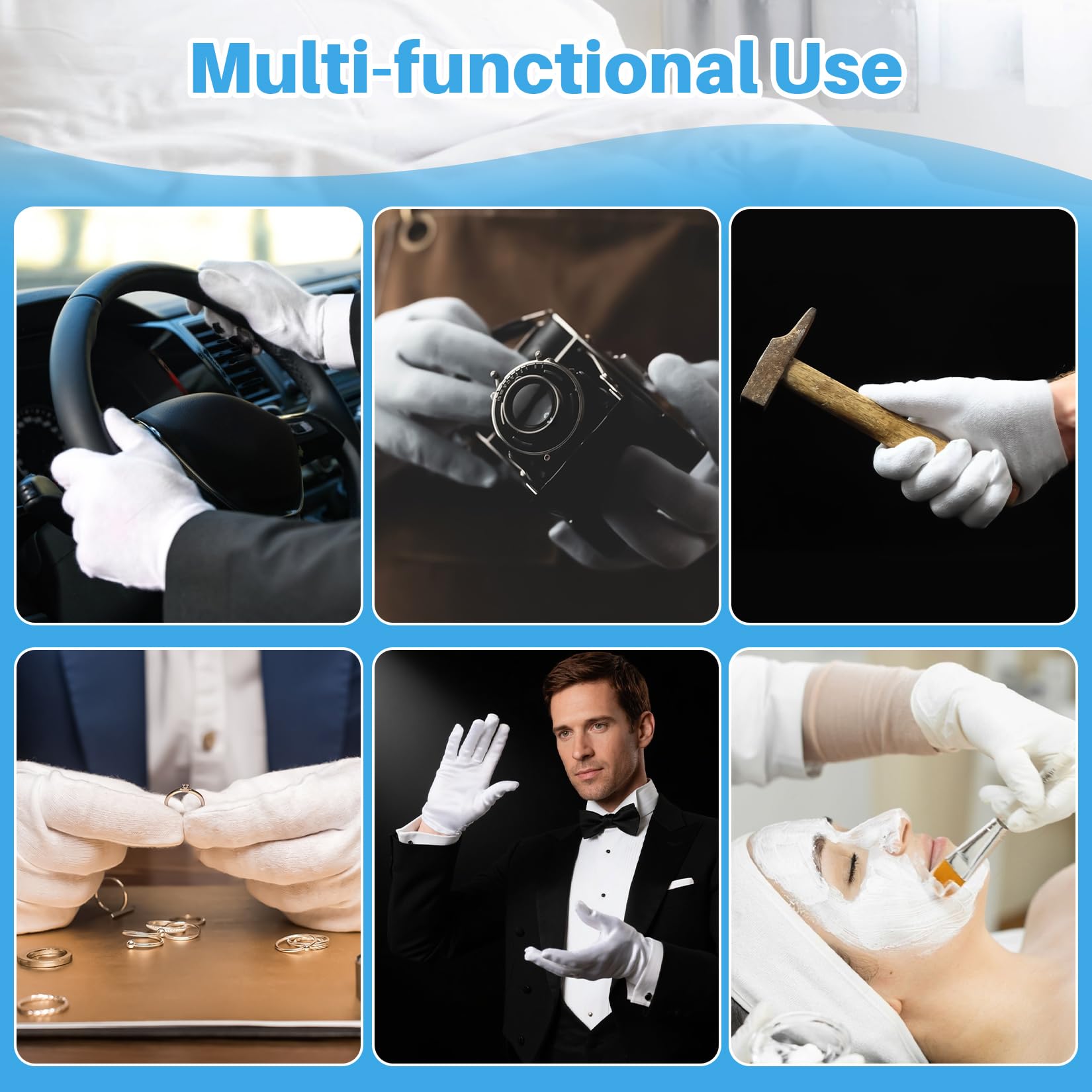 Maqihan white cotton gloves for eczema hand spa treatment