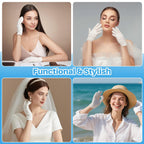Folded stack of reusable Maqihan white cotton gloves