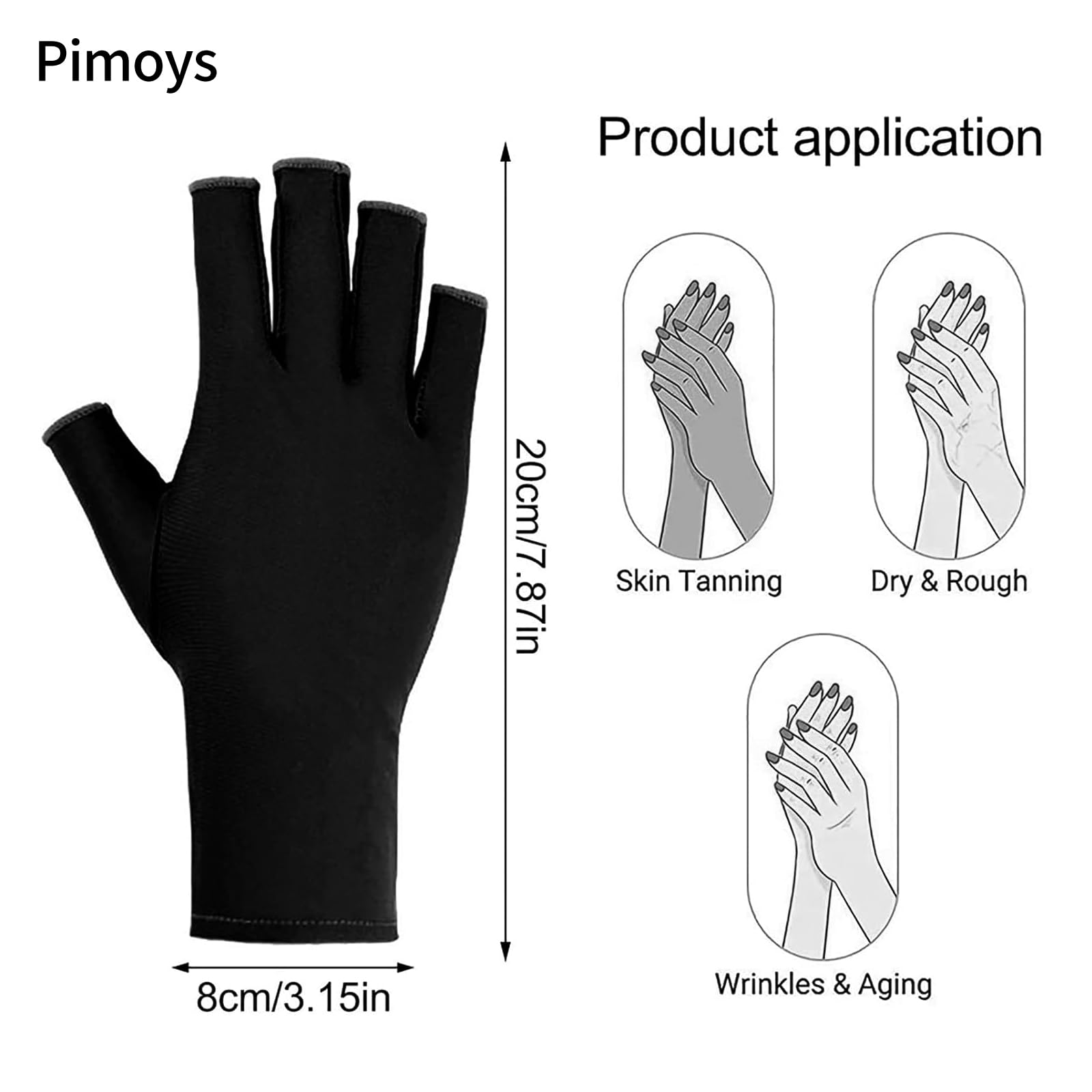 Woman wearing Pimoys fingerless UV protection gloves