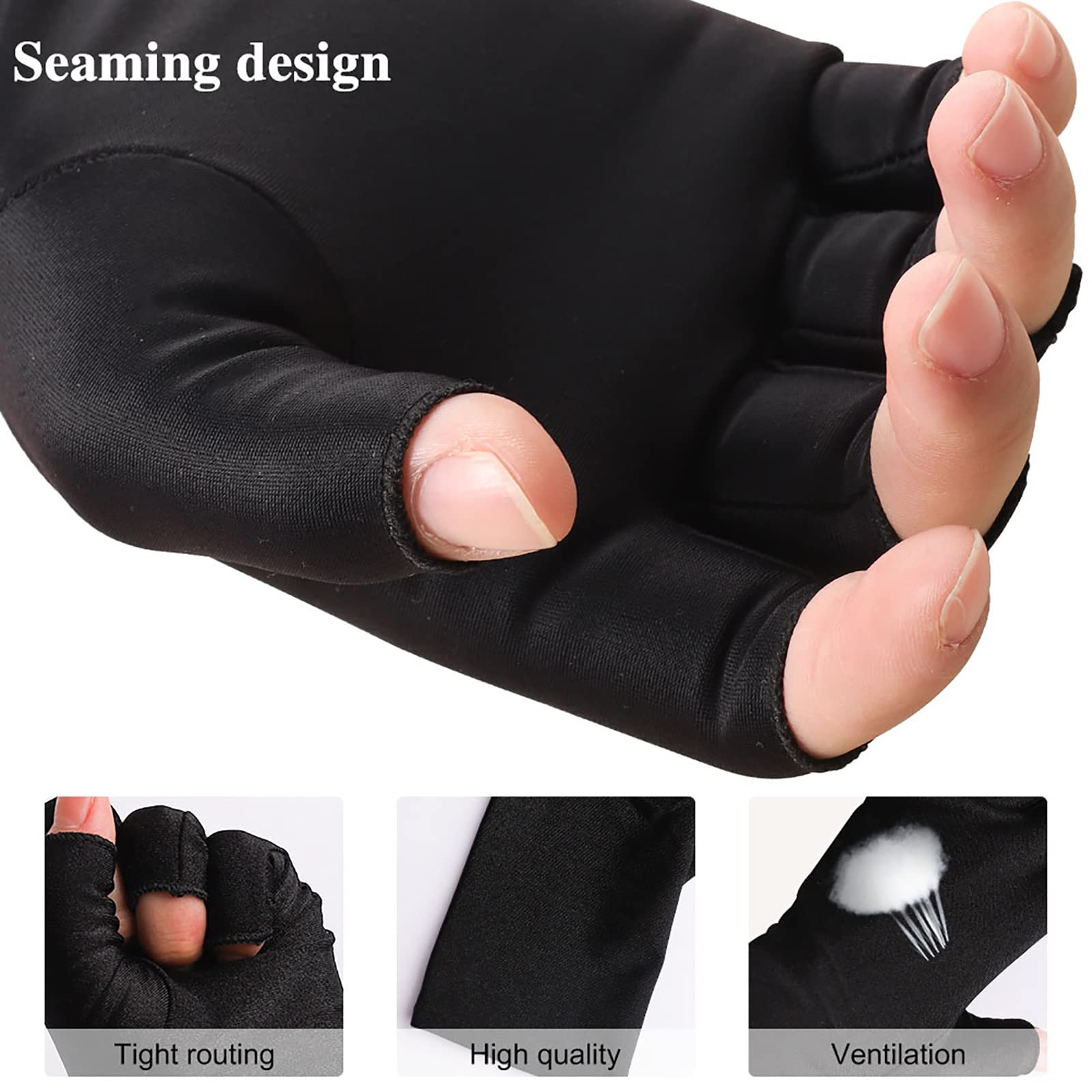 Pimoys UV gloves used during a gel nail curing process