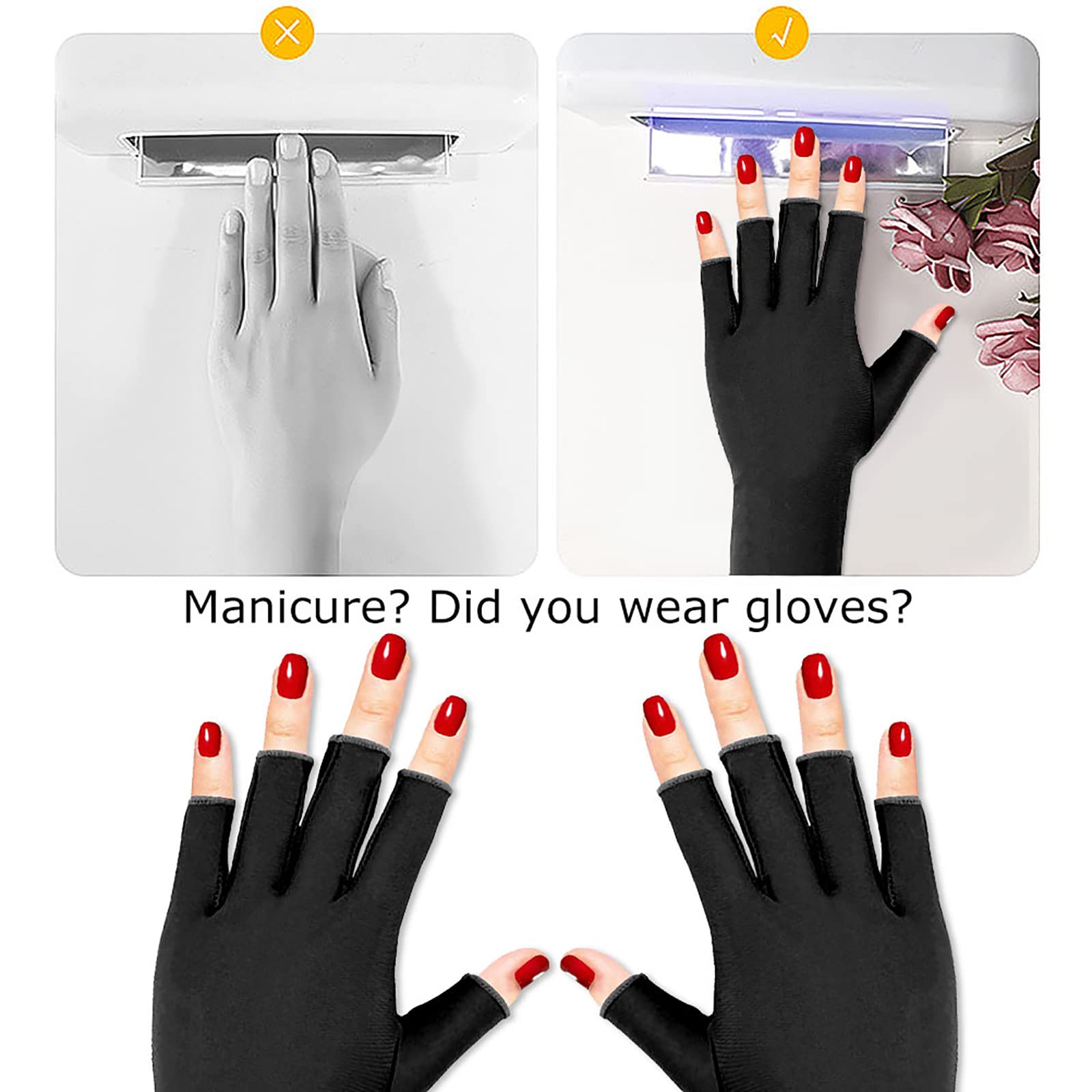 Pimoys fingerless gloves showing stretchable fit