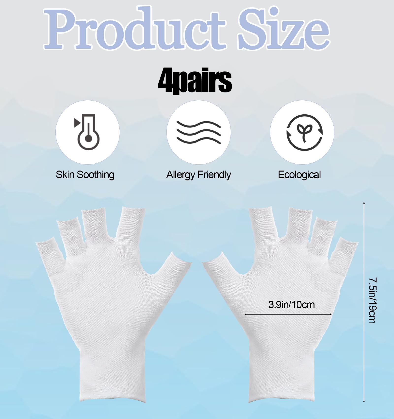Fingerless cotton gloves for eczema relief showing open fingertips
