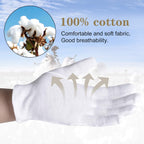 Smilco white cotton gloves pair for dry hands