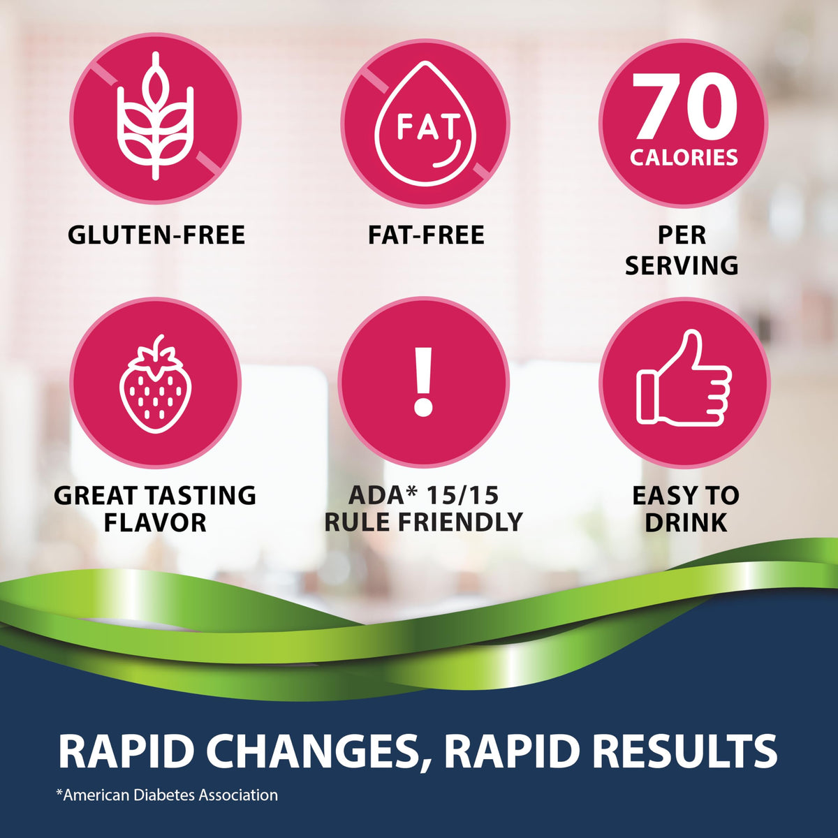 TRUEplus Glucose Shot nutritional facts showing fat free and gluten free symbols.
