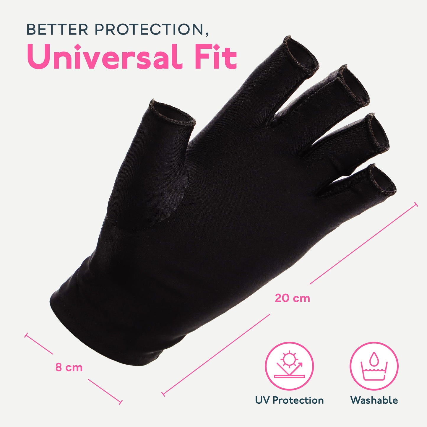 Pink anti UV gloves for manicure under lamp