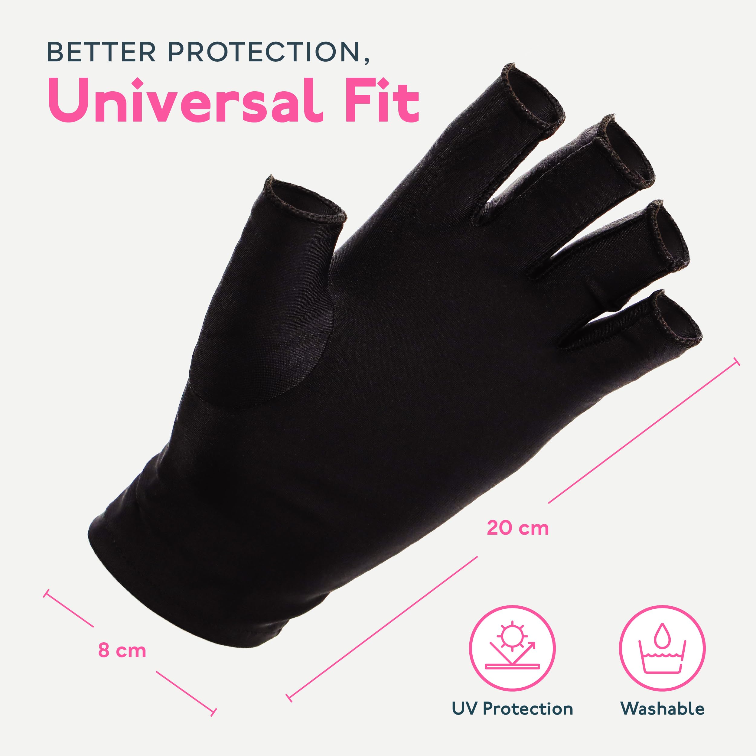 Pink anti UV gloves for manicure under lamp