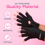 SUNUV UPF 50+ nail lamp gloves fabric detail