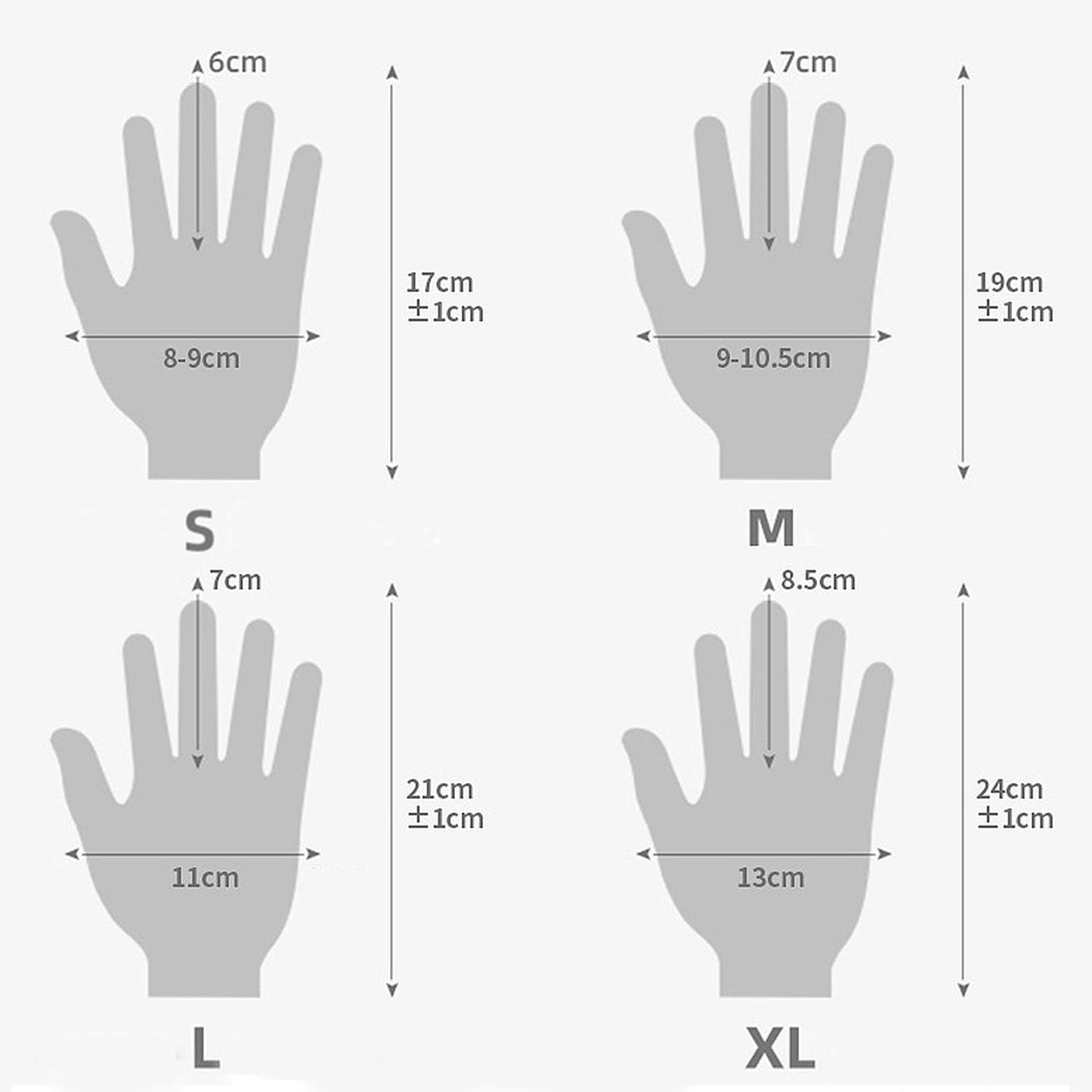 Pair of Zybux cotton gloves worn on hands