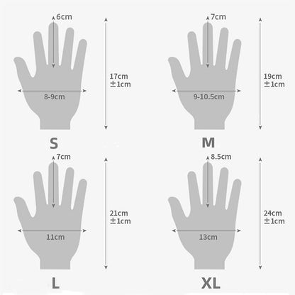 Pair of Zybux cotton gloves worn on hands