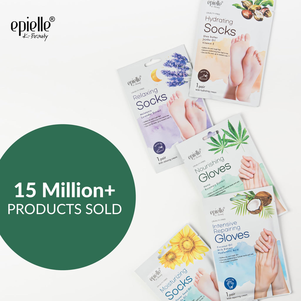 Epielle moisturizing spa treatment box showing all twelve pairs