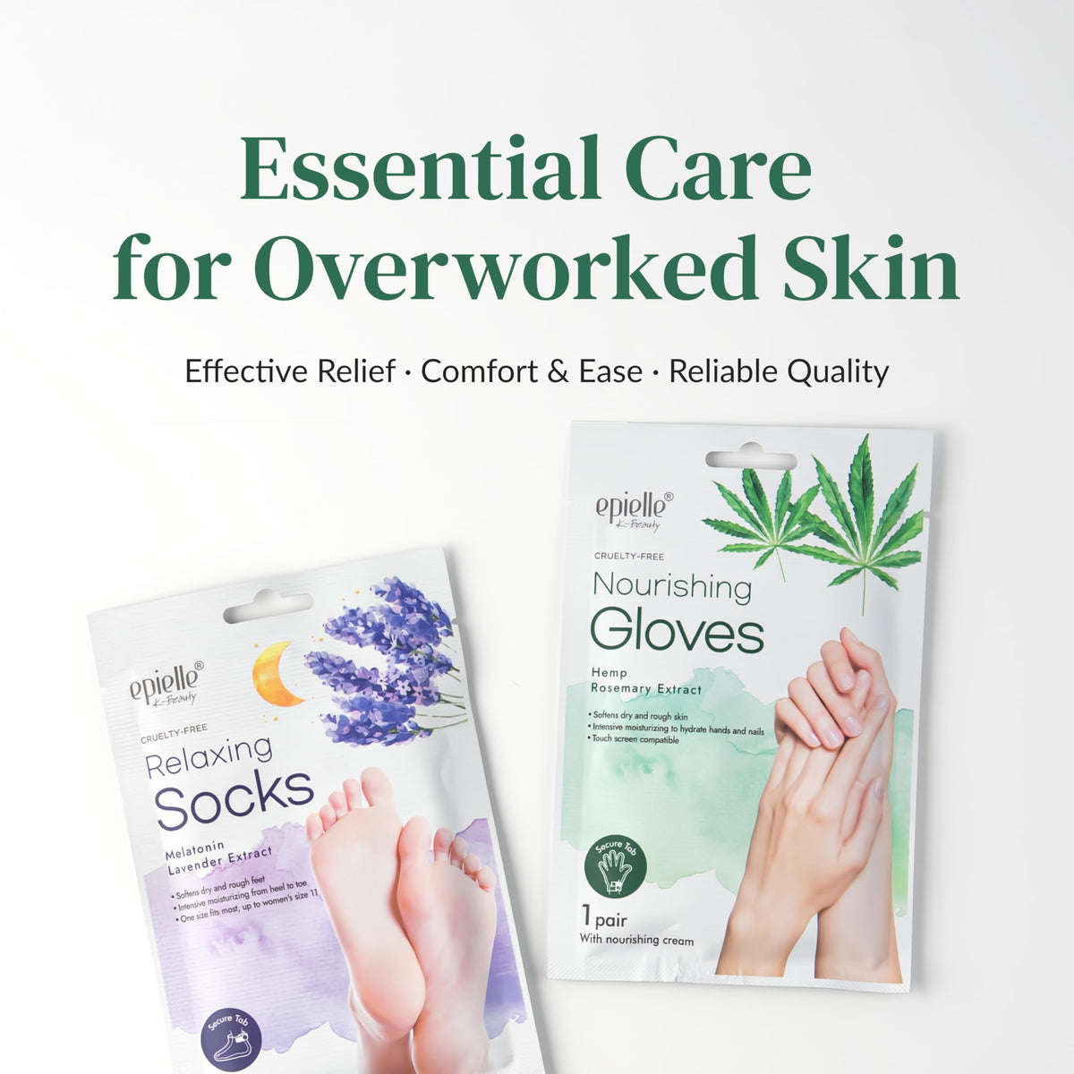 Lifestyle flat lay showing Epielle spa set components ready for use