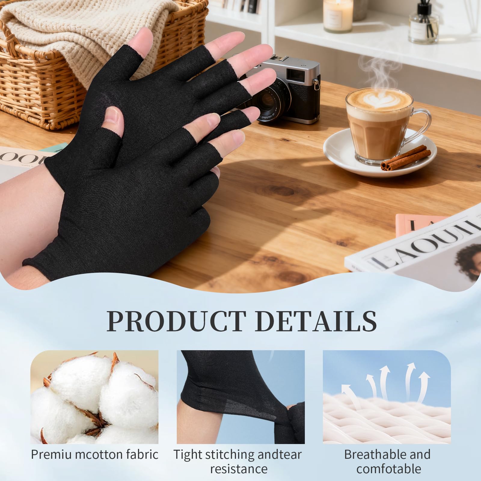 Clofiak fingerless gloves used for overnight skin treatment