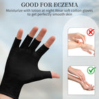 Clofiak overnight moisturizing gloves demonstrated on hands