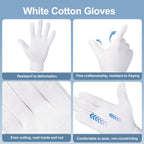 Folded stack of soft elastic cotton moisturizing gloves