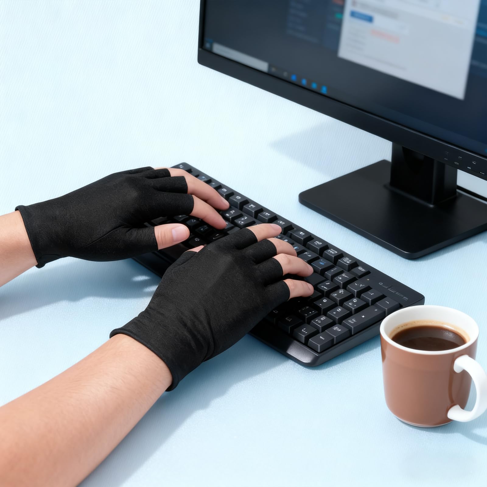 Close up of breathable cotton fabric for moisturizing gloves