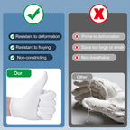 Close-up fabric texture of washable spa glove set