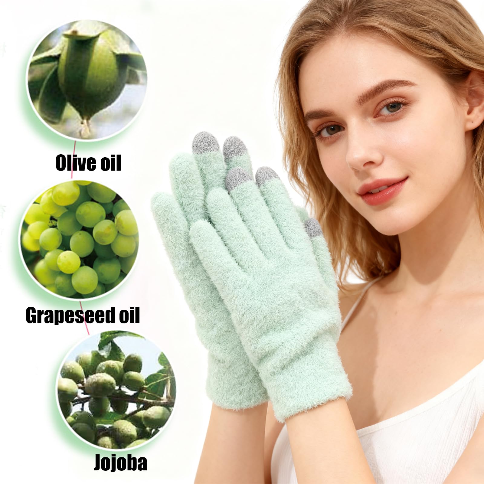 Green moisturizing spa socks for dry cracked heels