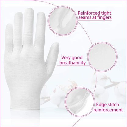 Paxcoo cotton gloves being used for jewelry and coin inspection.