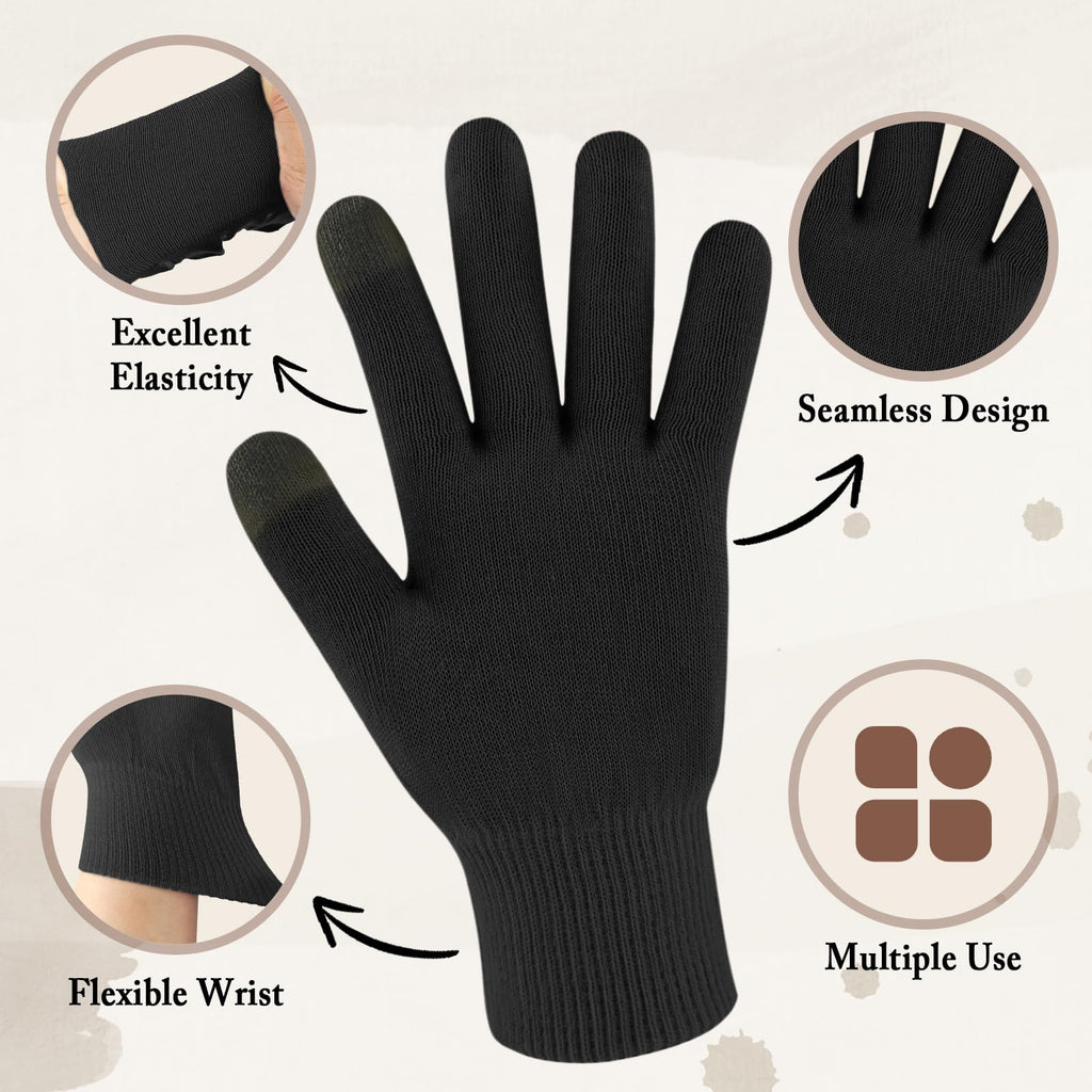 Mig4u black cosmetic gloves close up of breathable ice silk fabric