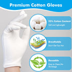 Pupkoli breathable cotton spa gloves for overnight eczema relief