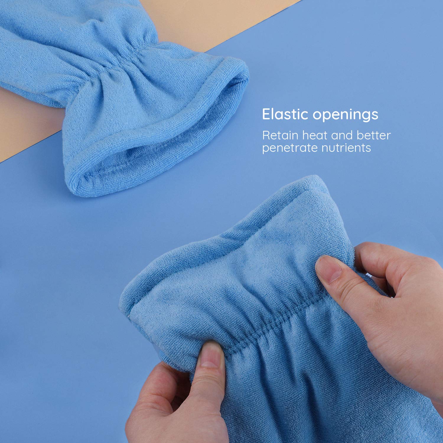 Segbeauty SPA mittens showing adjustable elastic opening for fit