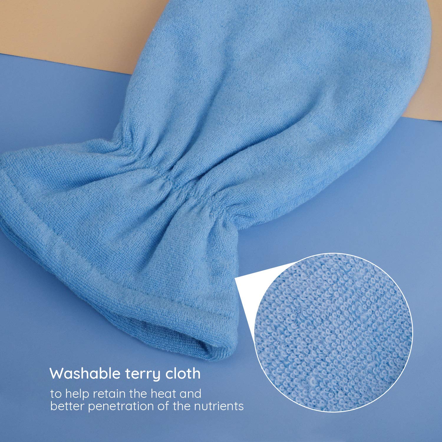 Close up of double padded terry cloth material on Segbeauty gloves