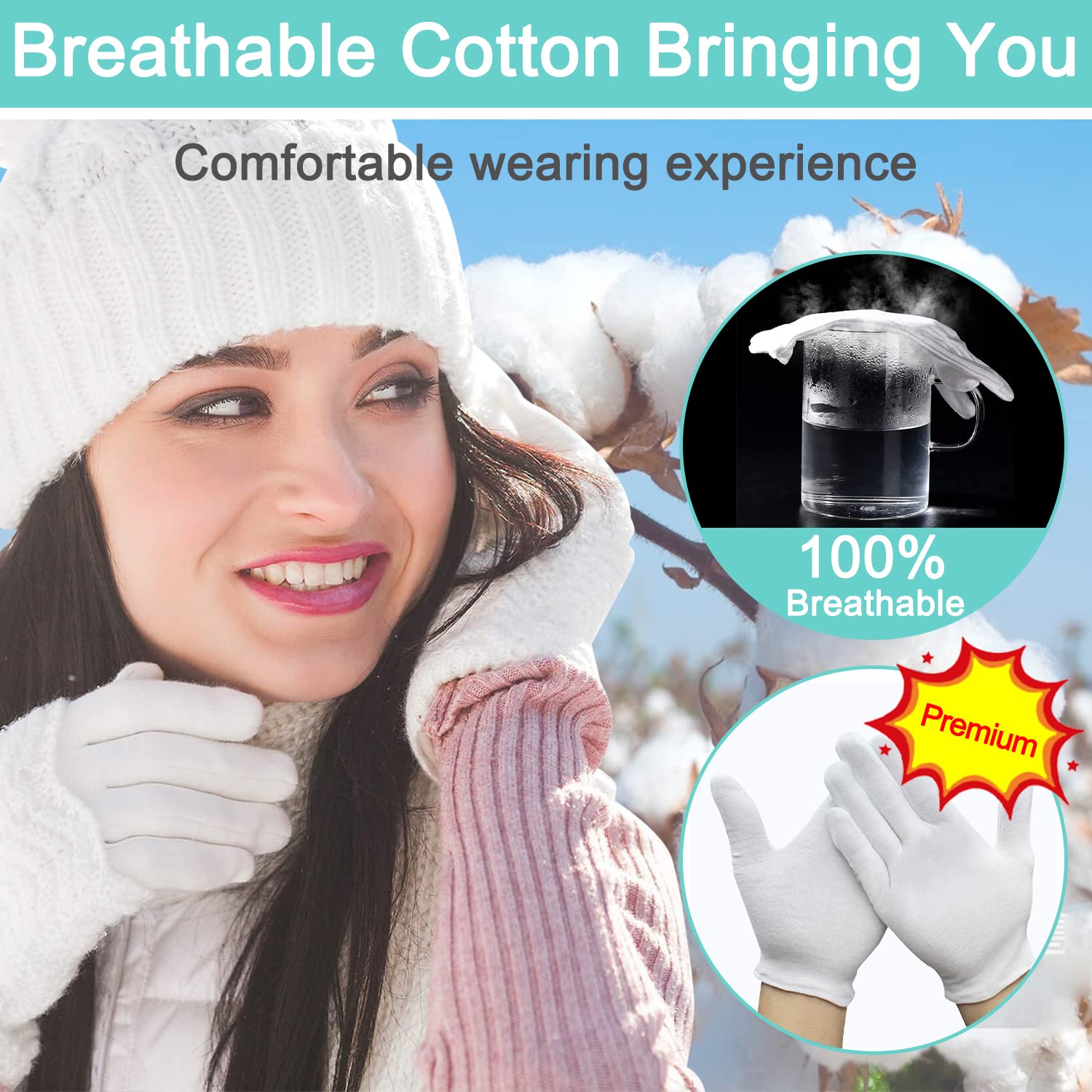HJDHS cotton gloves used for gentle jewelry and coin inspection