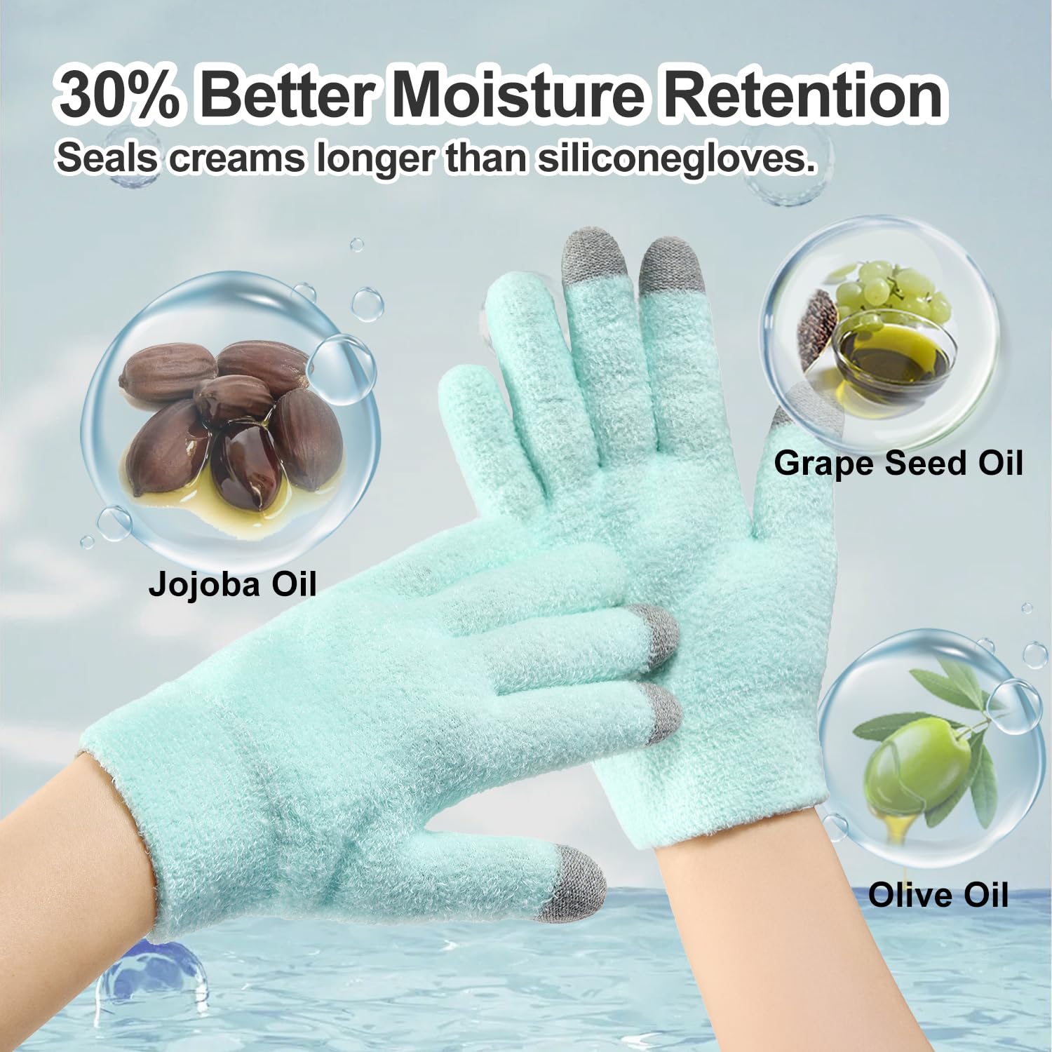 Soft inner lining of MoyRetty spa gloves for dry hands