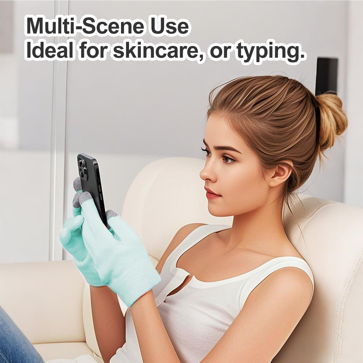 Demonstration of applying hand cream before wearing MoyRetty gloves