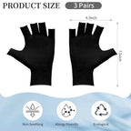 Tahulik black cotton gloves showing touchscreen friendly open fingertips