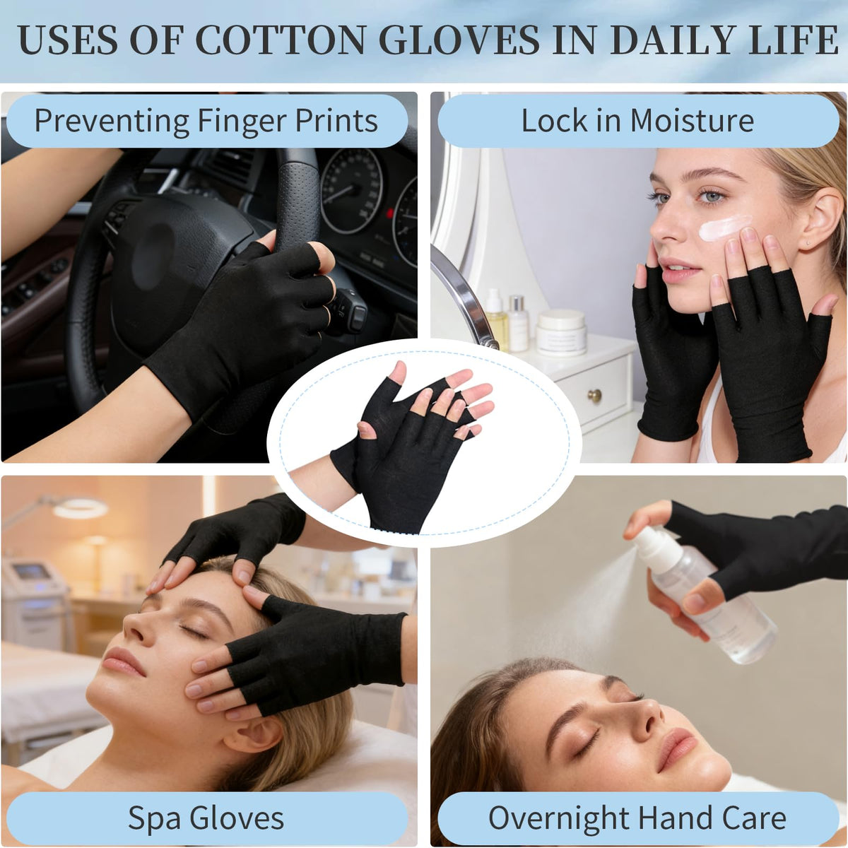 Tahulik stretchable cotton gloves worn on hands for men and women