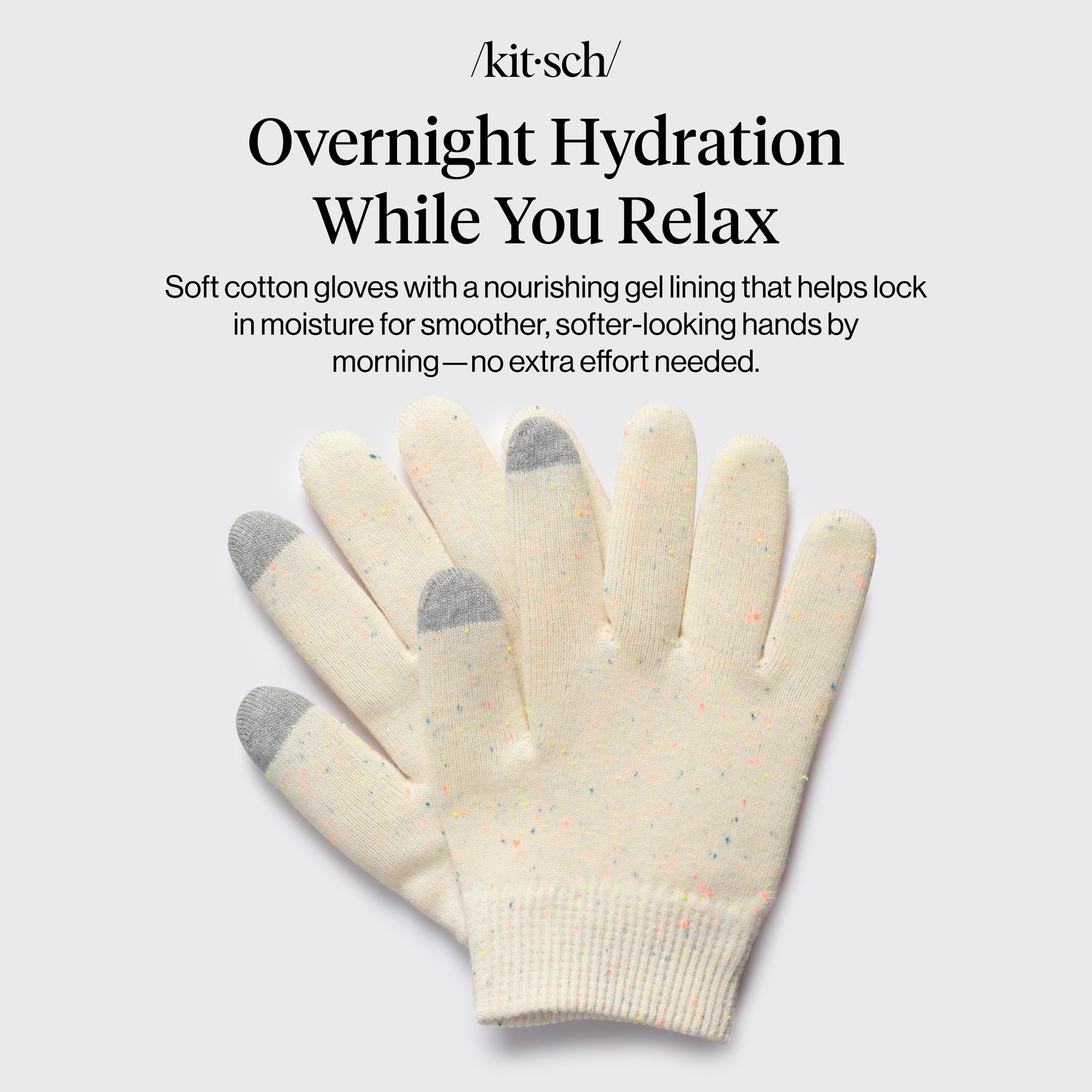 Kitsch overnight hand treatment gloves gel lining detail