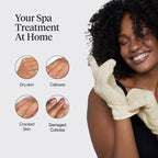Kitsch Moisturizing Spa Gloves folded next to storage pouch