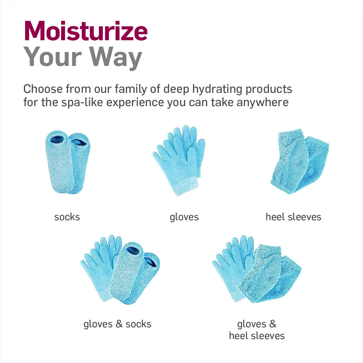 Close up of NatraCure gel gloves packaging and product details