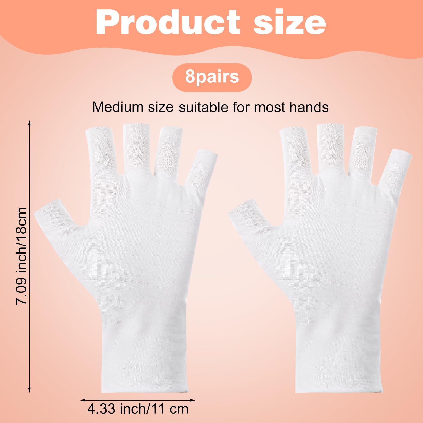 Woman wearing ValueBargain fingerless cotton gloves for hand care