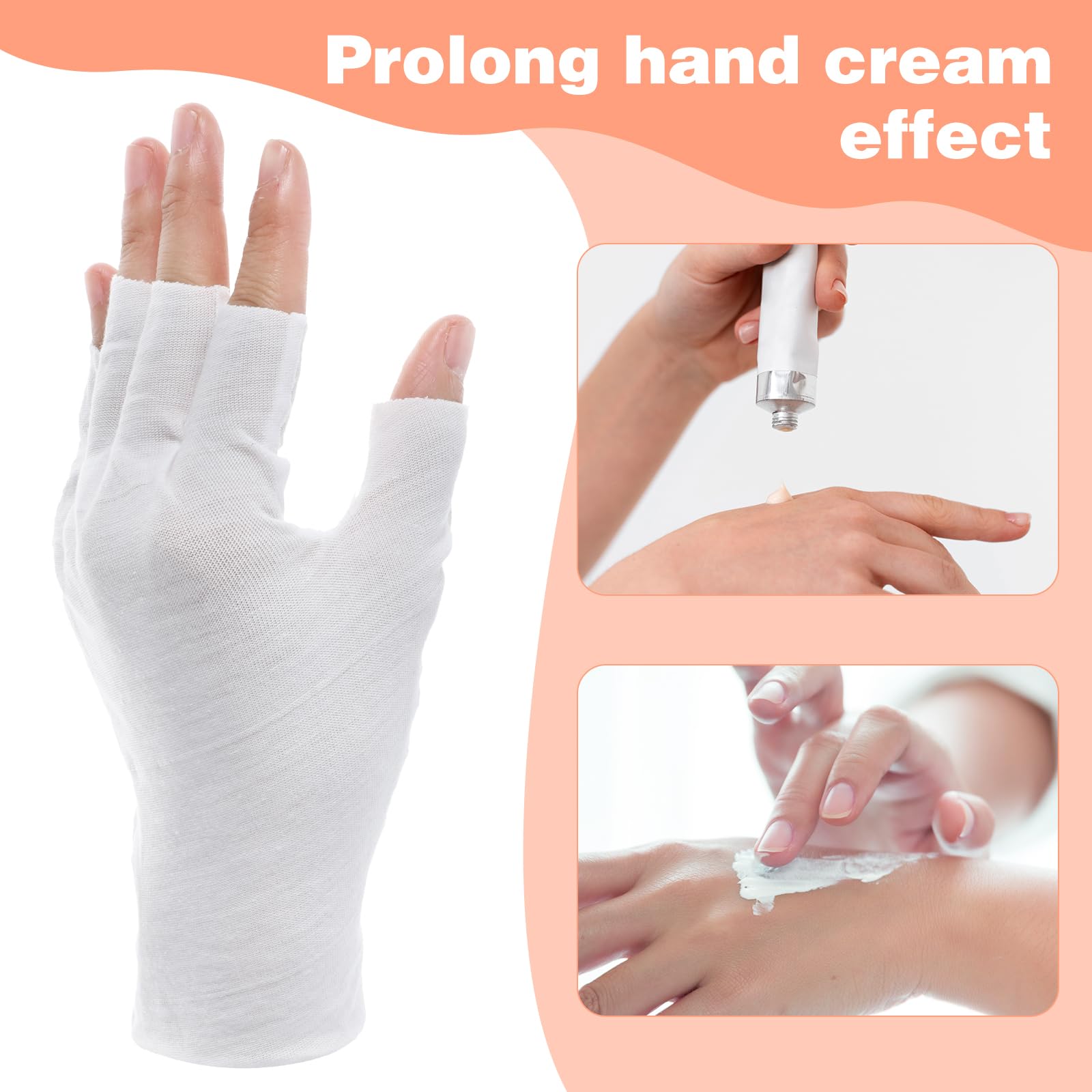 ValueBargain 8 pairs fingerless cotton gloves set packaging