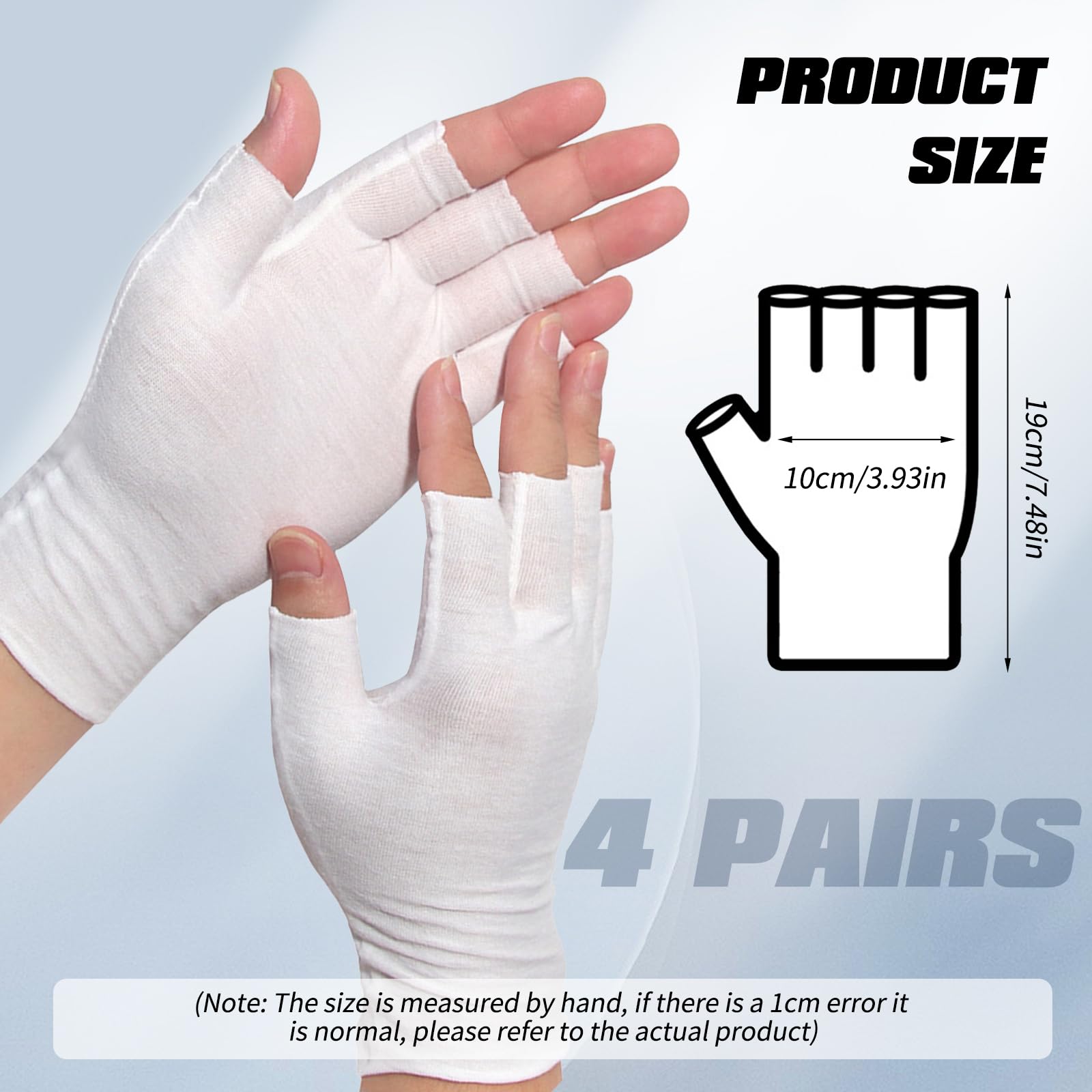 PKRFCJ cotton gloves for dry hands showing fingerless design