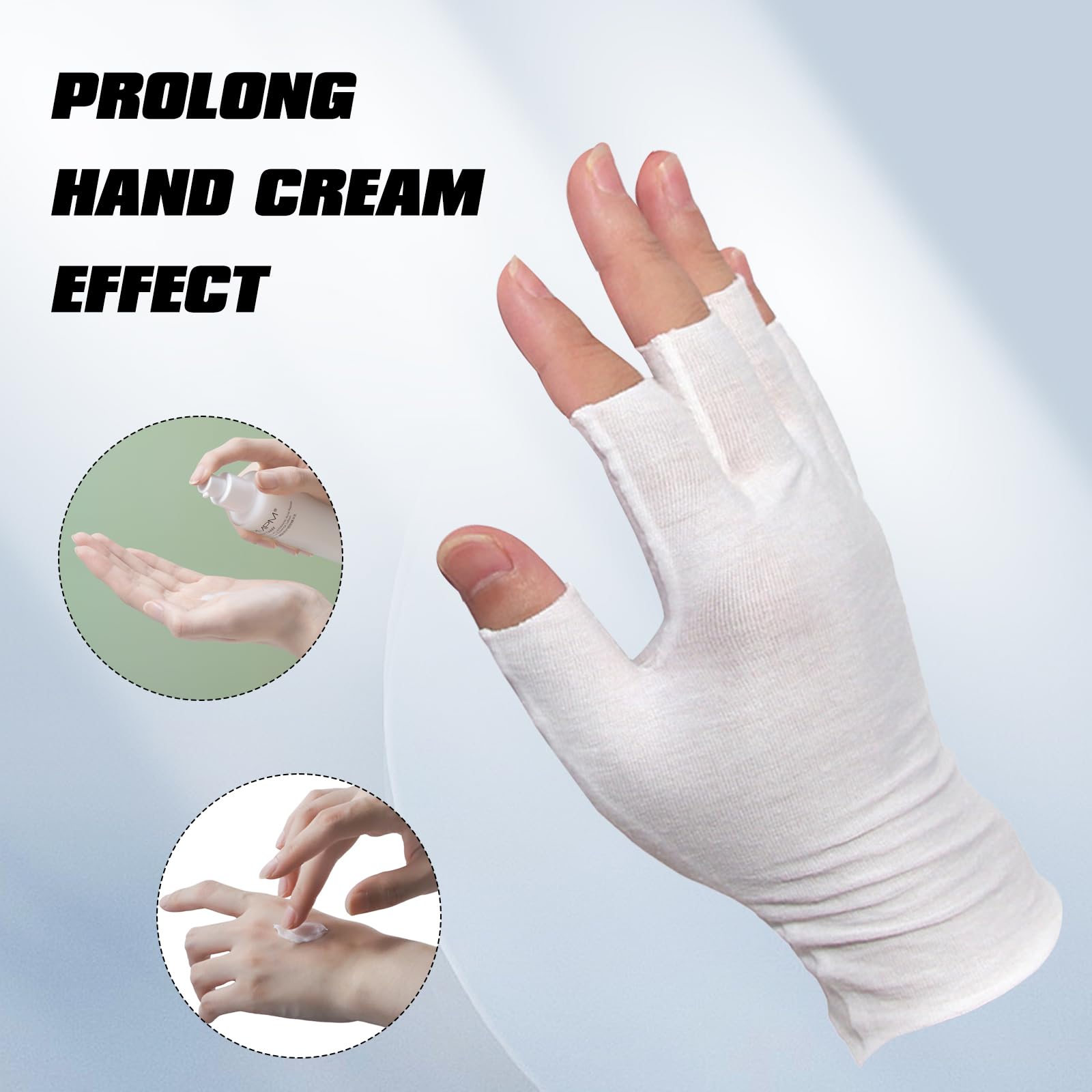Close up of breathable cotton material on PKRFCJ fingerless gloves