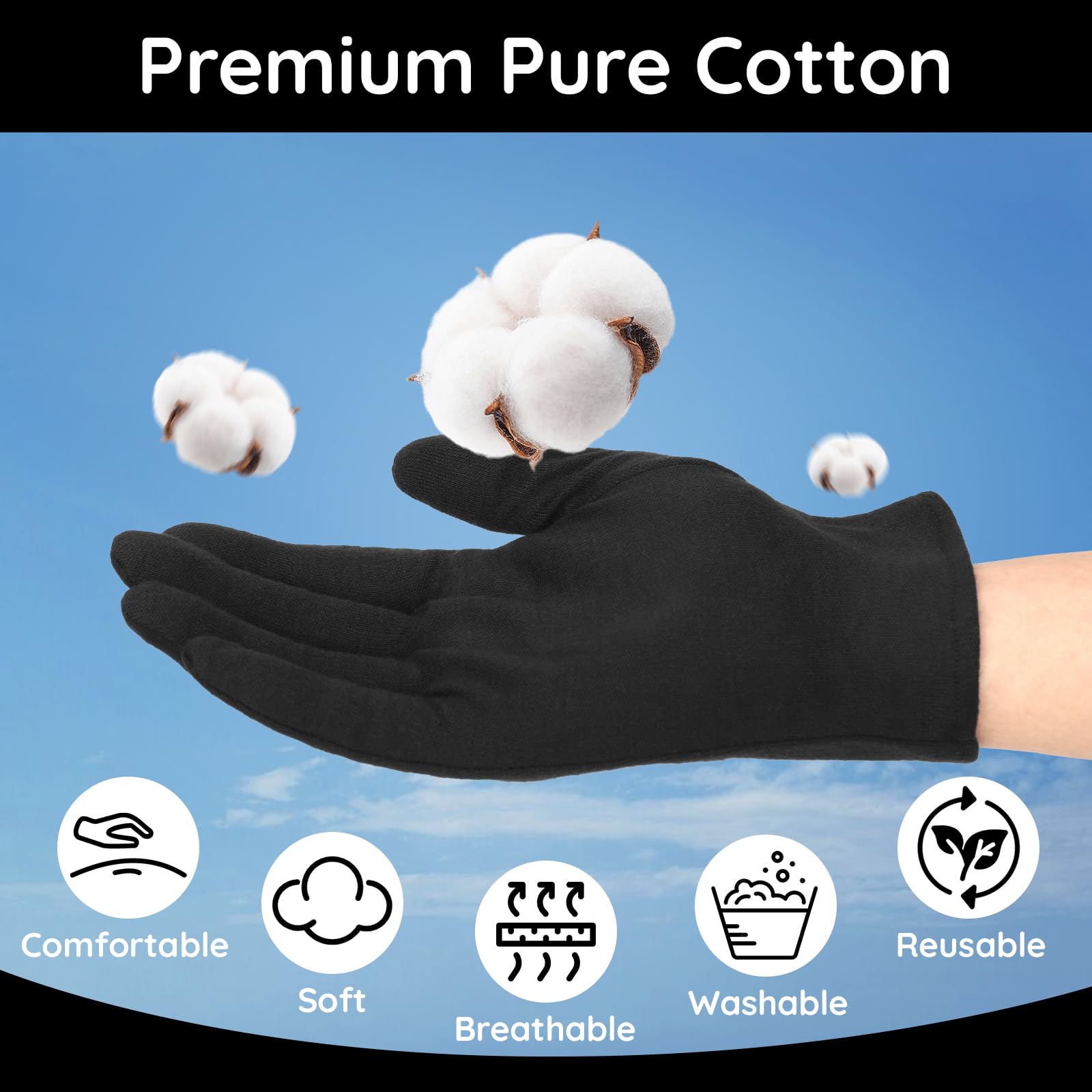 Close up of soft cotton fabric texture on gloves