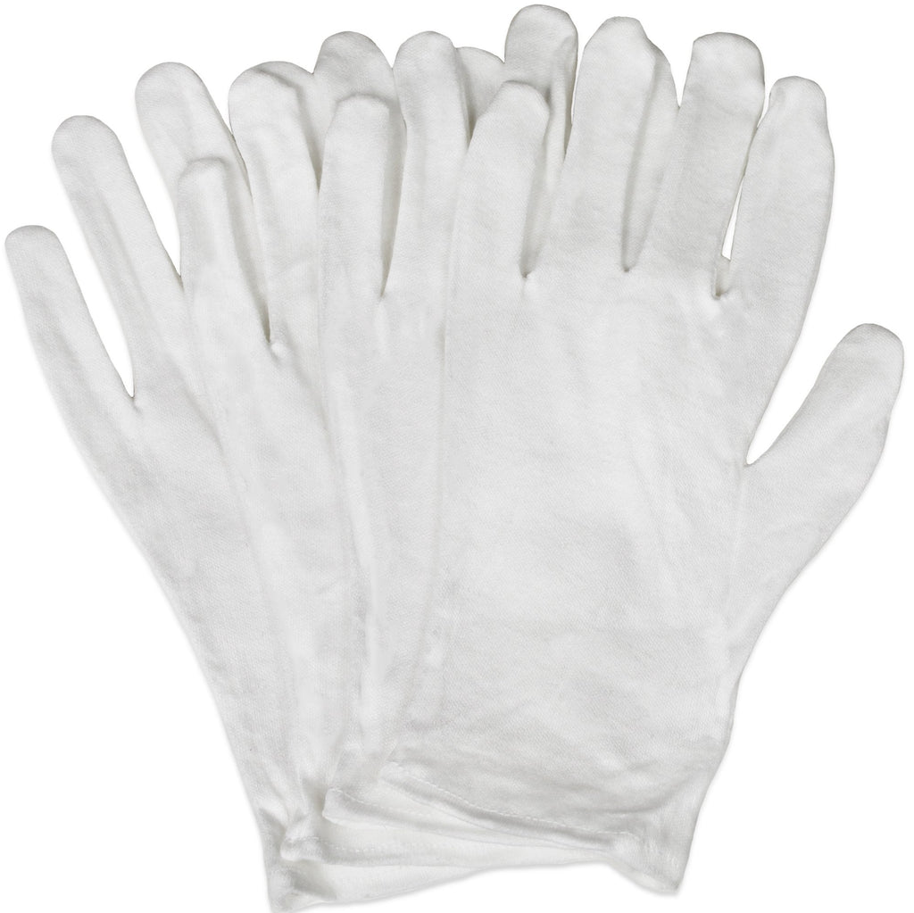 Eurow white cotton gloves for dry hands packaging view