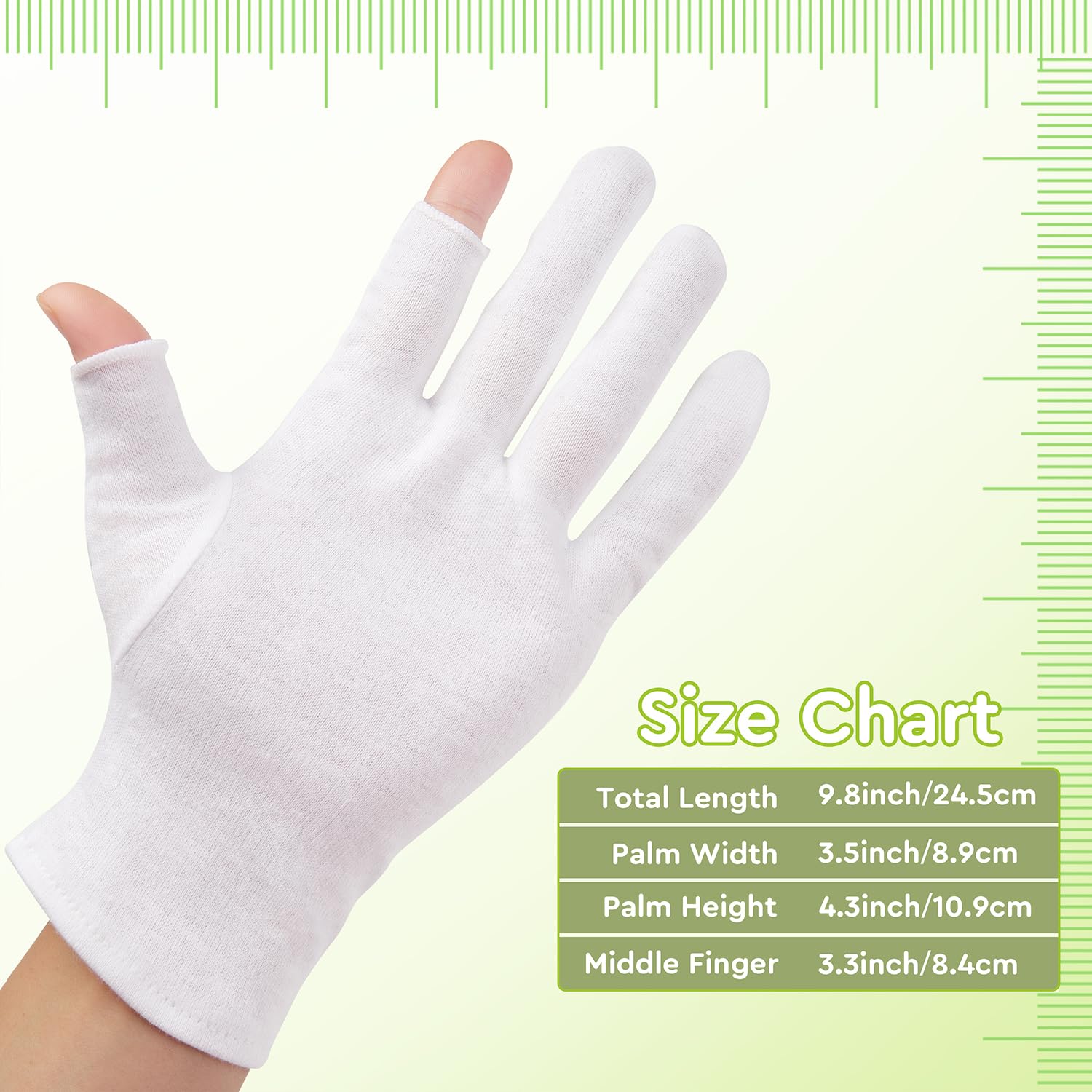 Person wearing Swaker moisturizing cotton gloves for eczema