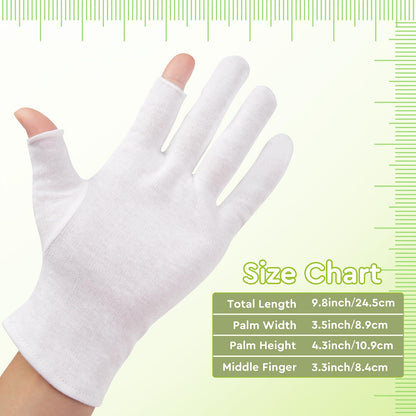 Person wearing Swaker moisturizing cotton gloves for eczema