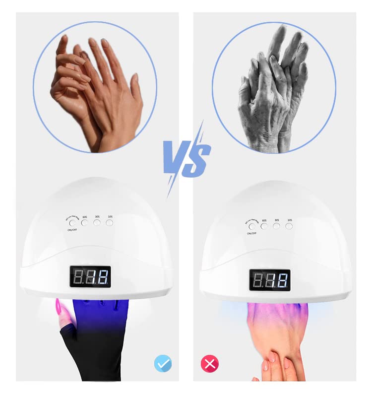 Side profile of NVUGFJ professional UV nail gloves