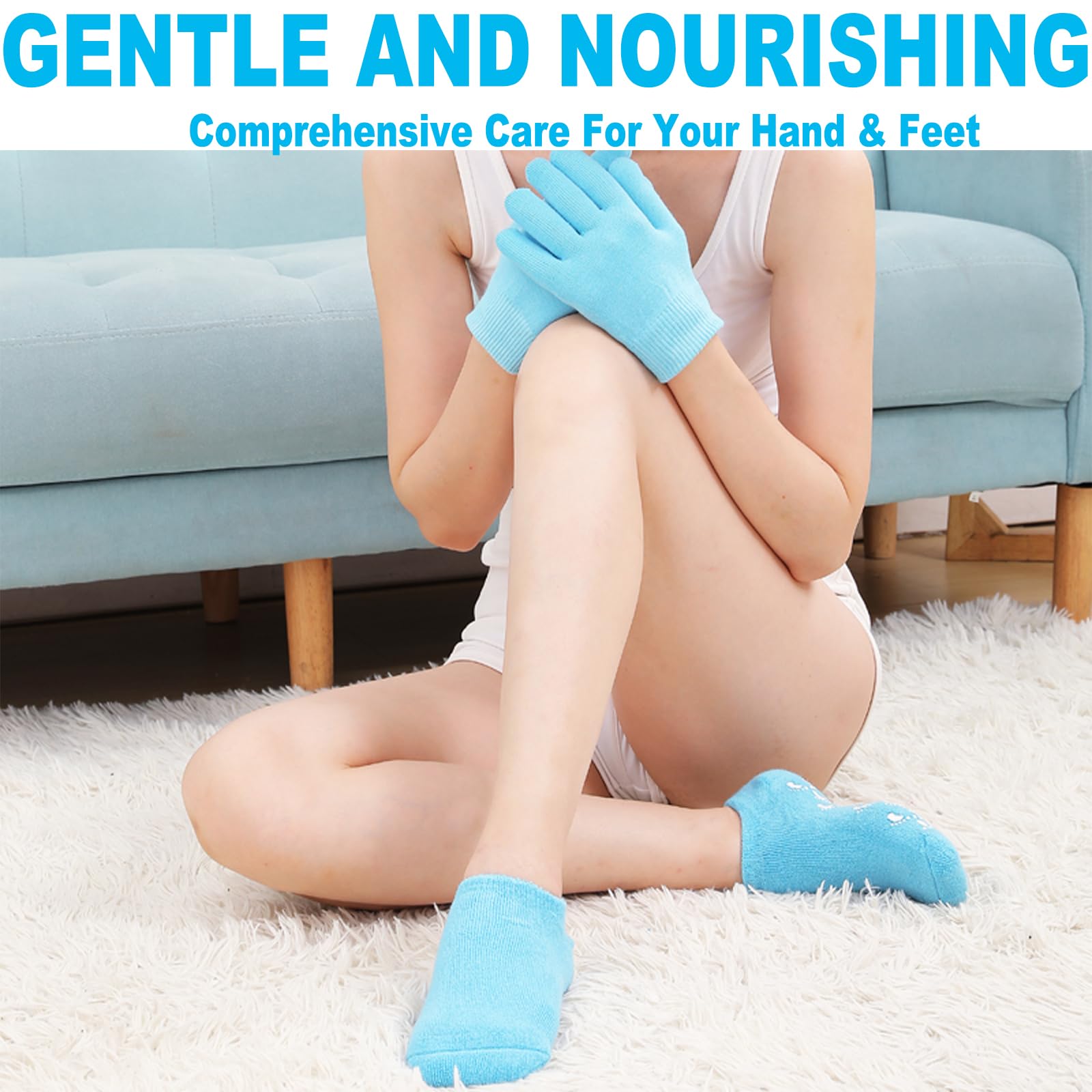 Style Keepers blue moisturizing gel socks for cracked heels