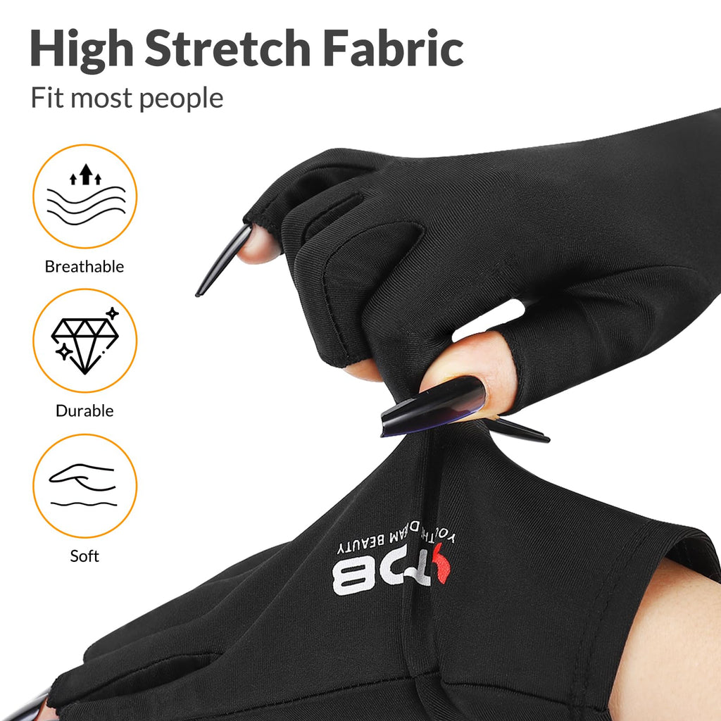 YTDB nail lamp shielding UV gloves stretched on hand