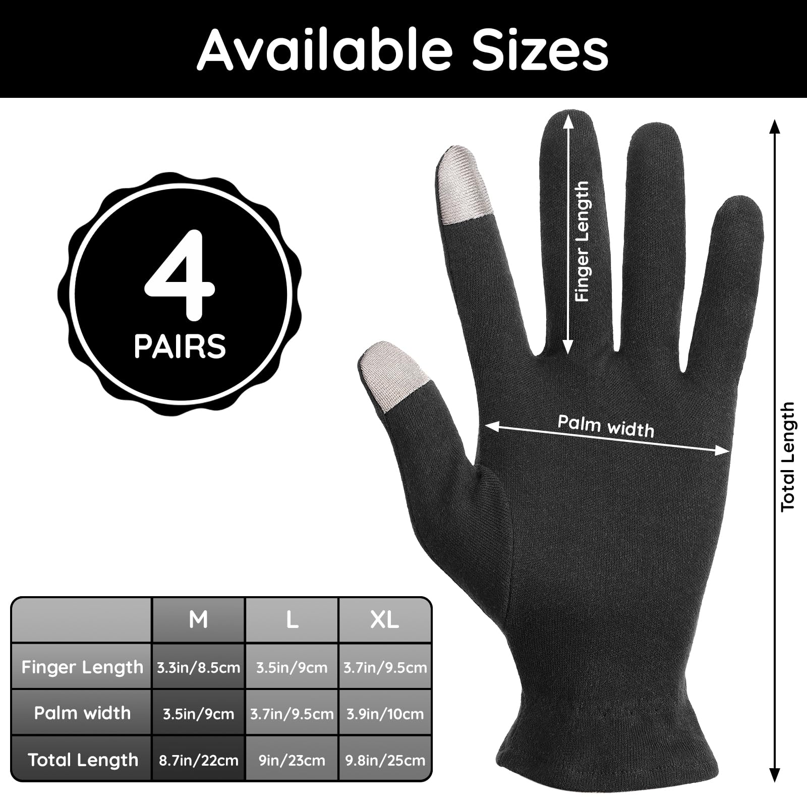 Detailed view of elastic band on Segbeauty black cotton gloves