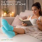 Side profile of the stretchy and form-fitting moisturizing socks