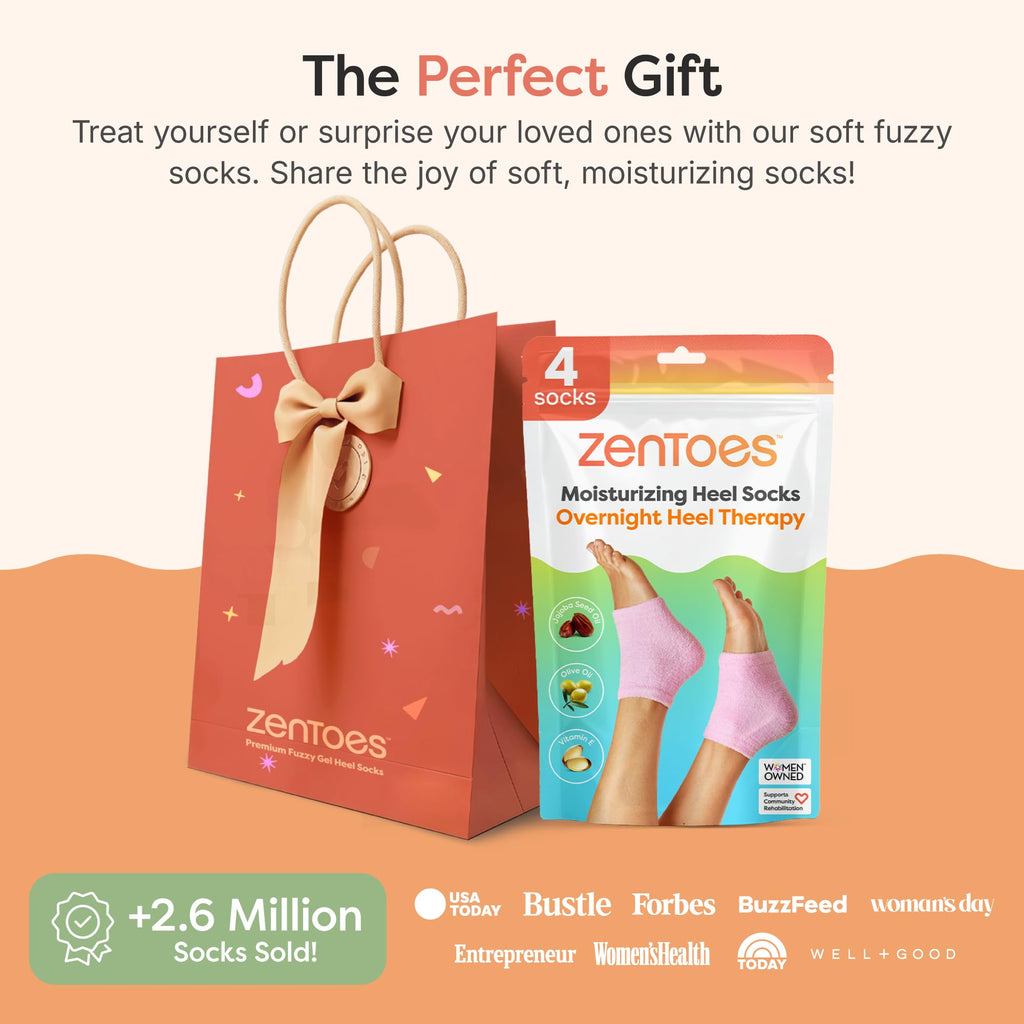 ZenToes 2 pairs gel heel socks complete set